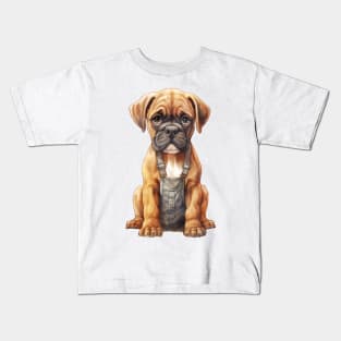 Farmer Boxer Dog Kids T-Shirt